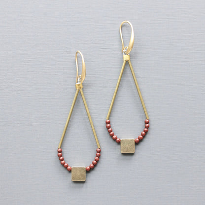 JLTE54 vintage glass geometric earrings