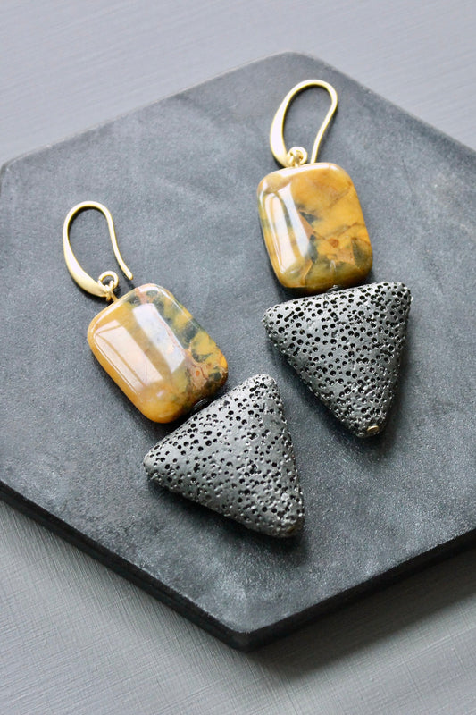 JLTE55 lava and agate earrings