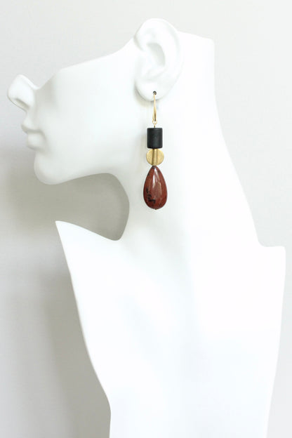 JLTE59 mahogany jasper earrings