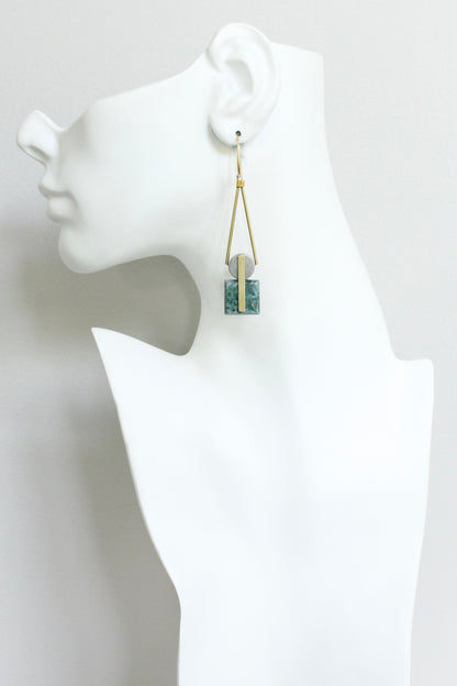 JLTE64 vintage glass geometric earrings