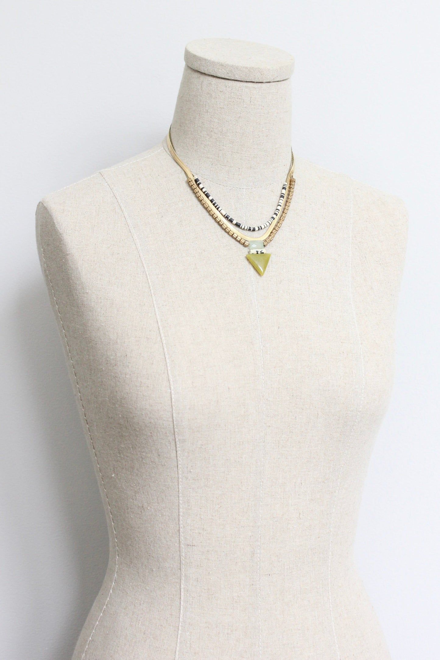 LEX115 Triple strand ArtDeco necklace