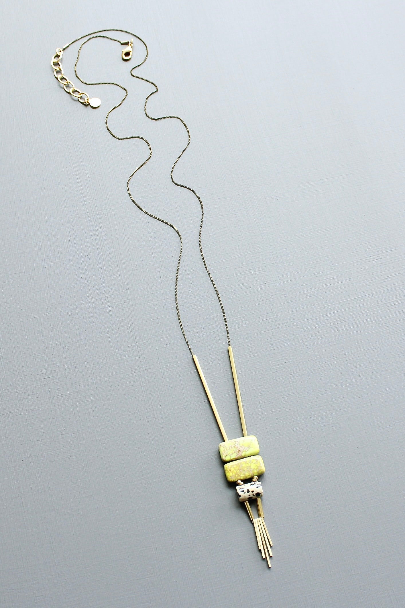 LEX130 Jasper ArtDeco pendant necklace