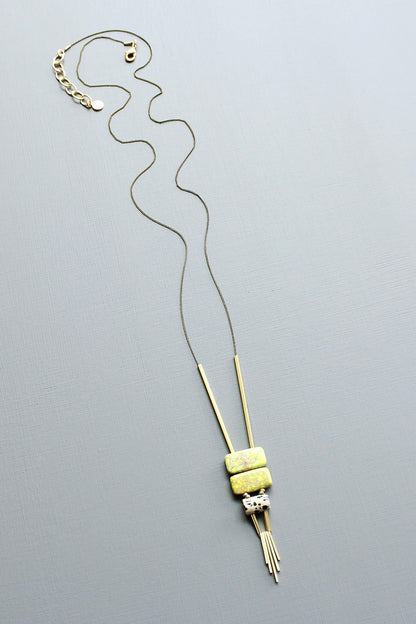 LEX130 Jasper ArtDeco pendant necklace