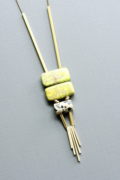 LEX130 Jasper ArtDeco pendant necklace