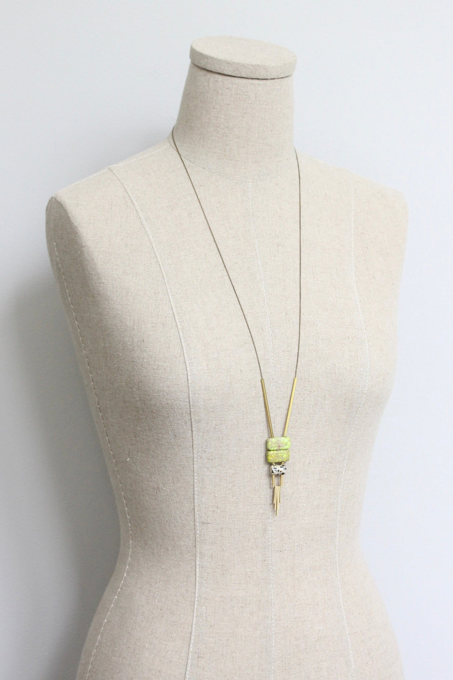 LEX130 Jasper ArtDeco pendant necklace