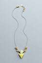 LEX216 Green ArtDeco triangle necklace