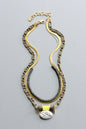 LEX217 Triple strand ArtDeco jasper pendant necklace