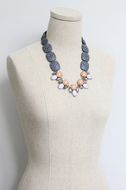 LEX220 Lavender and peach necklace