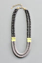 LEX421 Double strand lavender and black necklace