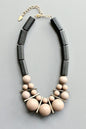 LEX518  Black and chestnut bauble necklace