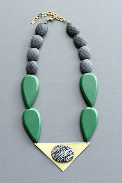 LEX521 André Courrèges inspired geometric necklace