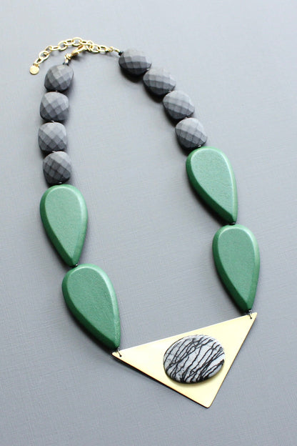 LEX521 André Courrèges inspired geometric necklace