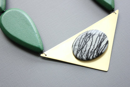 LEX521 André Courrèges inspired geometric necklace