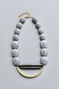 LEX619  Black bib necklace