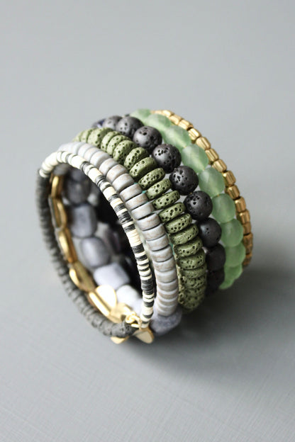 LEXB01 Moss and purple wrap bracelet