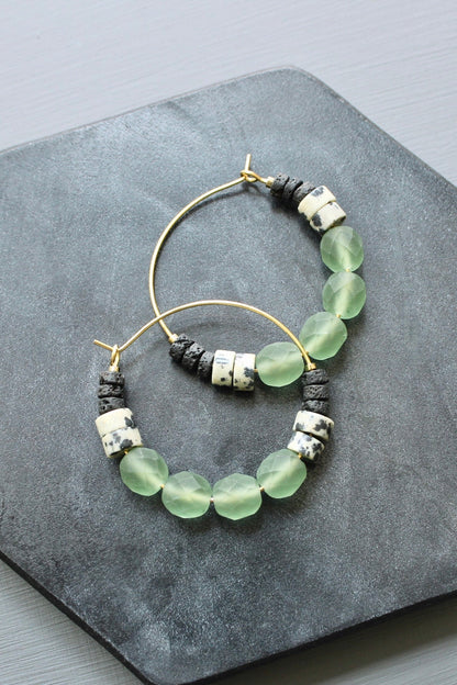 LEXE04 Seafoam hoop earrings