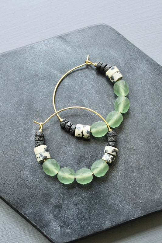 LEXE04 Seafoam hoop earrings