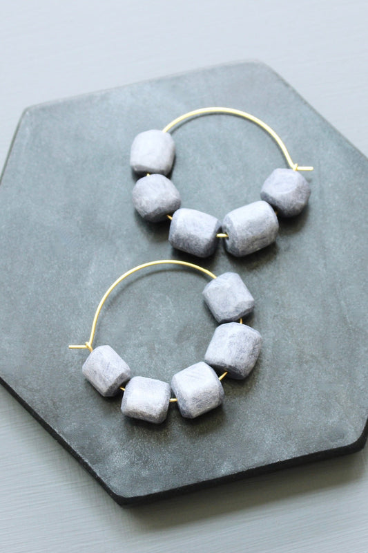 LEXE05 Purple hoop earrings