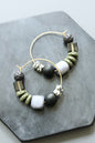 LEXE08 Multi-stone hoop earrings