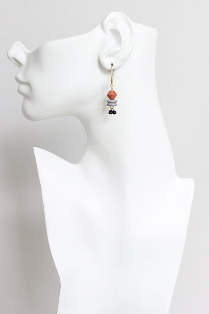 LEXE11 Vintage caramel glass cluster earrings