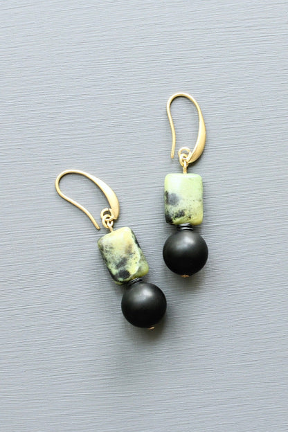LEXE14 Green jasper earrings