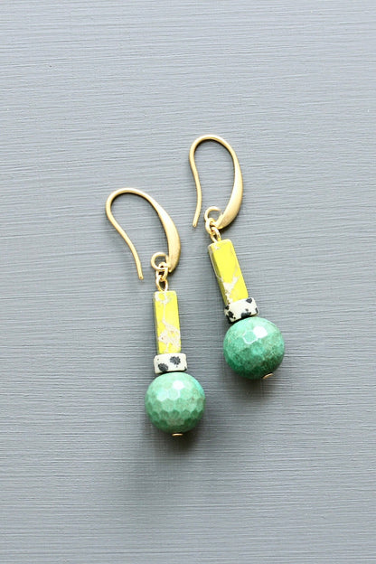 LEXE15 Chrysoprase and jasper earrings