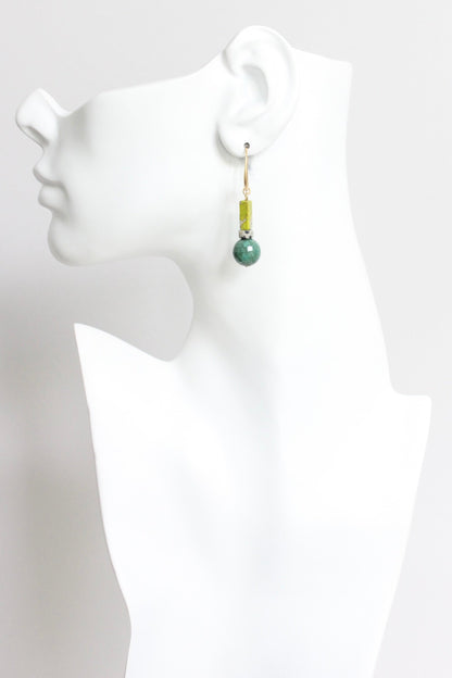 LEXE15 Chrysoprase and jasper earrings
