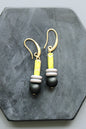 LEXE18 Green jasper and jet earrings