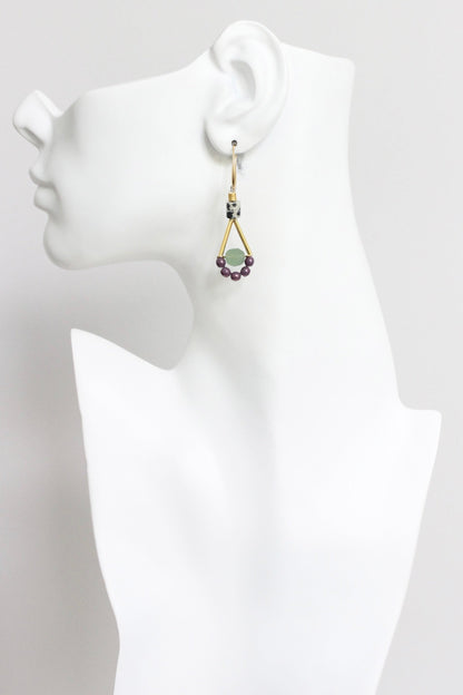 LEXE20 Mini purple and green earrings