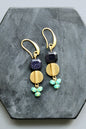 LEXE22 Blue goldstone and aqua earrings