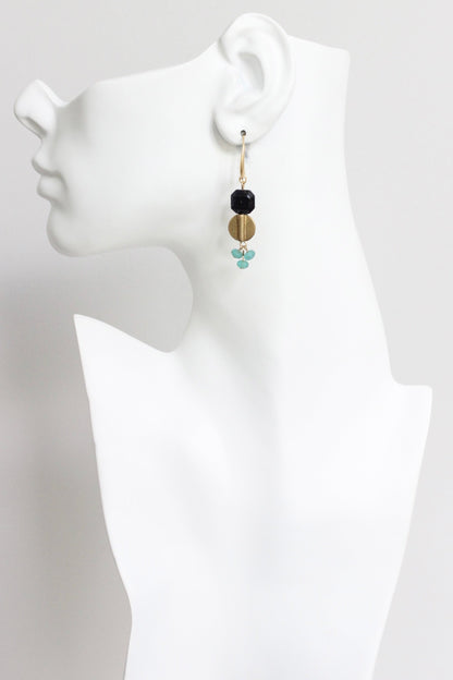 LEXE22 Blue goldstone and aqua earrings