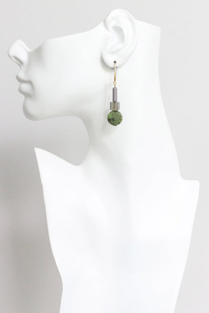 LEXE23 Green and gray geometric earrings