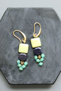 LEXE24 Green jasper and blue goldstone earrings