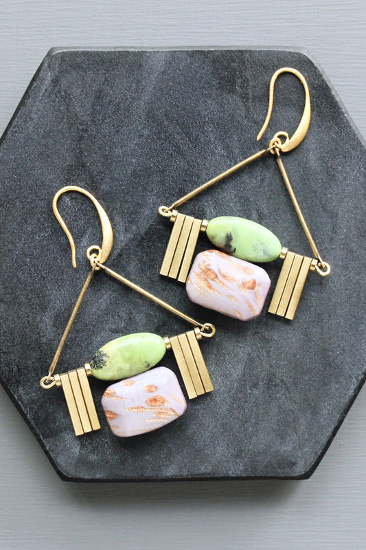 LEXE27 Vintage lavender ArtDeco earrings