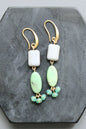 LEXE31 Green and aqua cluster earrings
