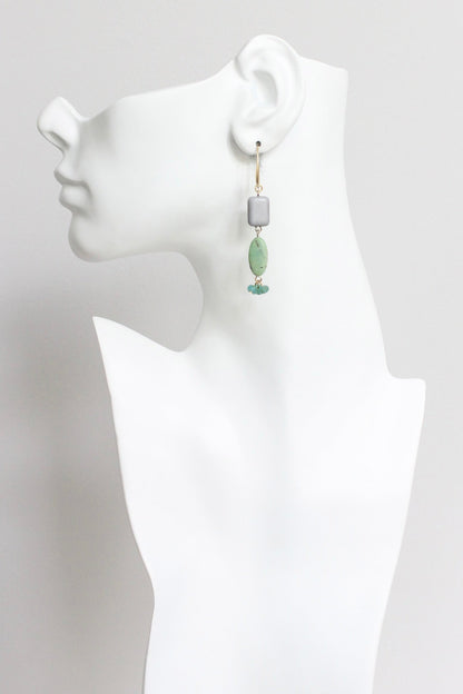 LEXE31 Green and aqua cluster earrings