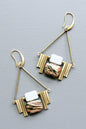 LEXE39 ArtDeco hunter green earrings