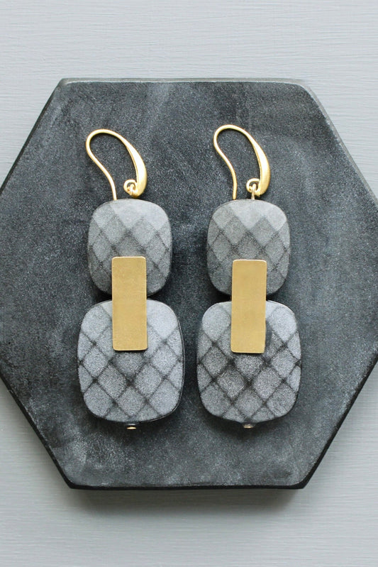 LEXE43 Black acrylic earrings