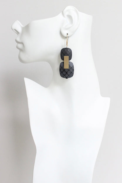 LEXE43 Black acrylic earrings