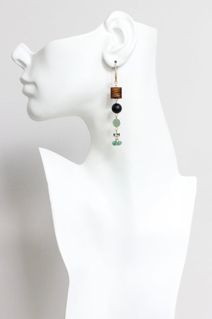 LEXE44 Vintage glass long earrings