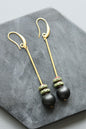 LEXE45 Black and moss geometric earrings