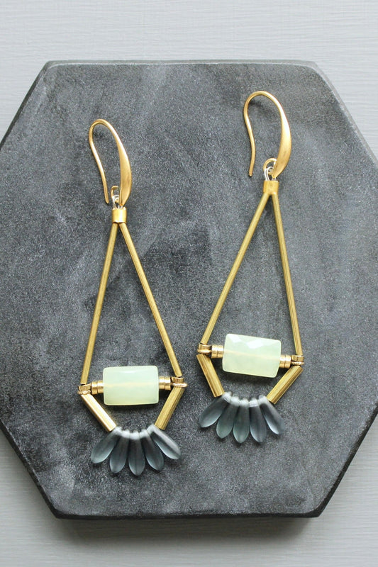 LEXE47 Jade and blue montana earrings