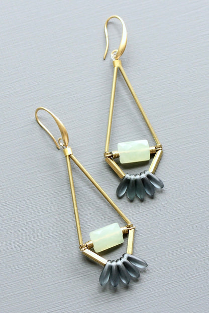 LEXE47 Jade and blue montana earrings