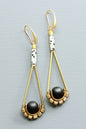 LEXE49 Dalmatian jasper and jet glass earrings