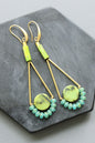 LEXE51 Green and aqua geometric earrings