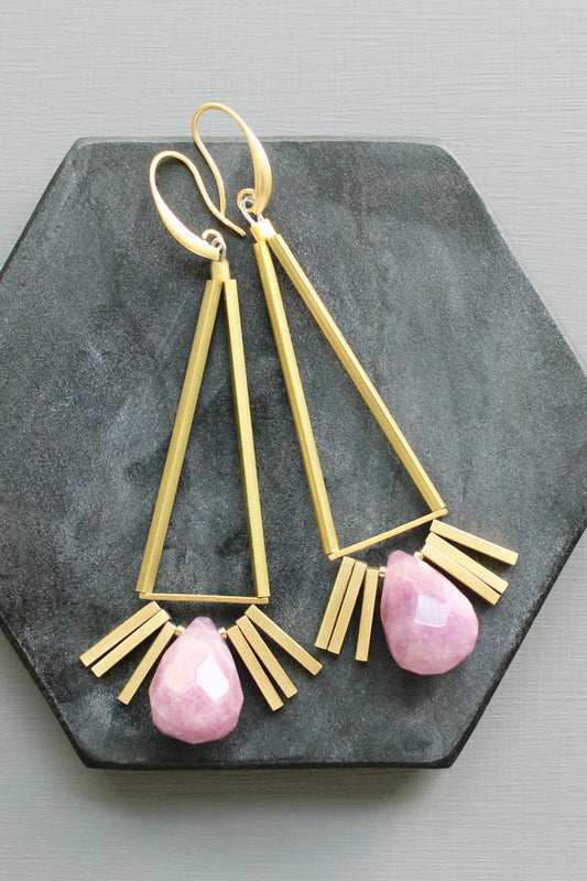 LEXE56 Purple geometric earrings