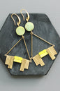 LEXE57 Green jasper ArtDeco earrings