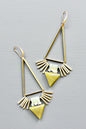 LEXE60 Dalmatian jasper and green geometric earrings