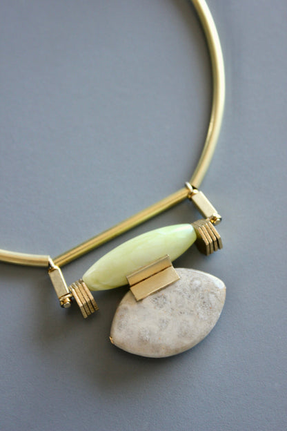 MLN119 Jade and jasper Artdeco necklace