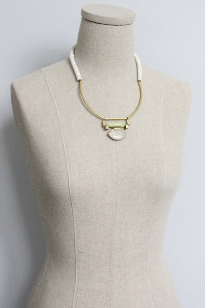 MLN119 Jade and jasper Artdeco necklace